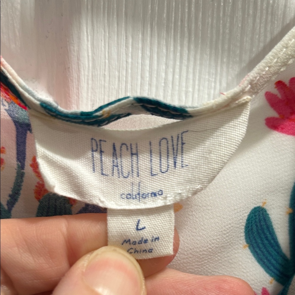 Peach Love California Floral Cactus Kimono - Picture 2 of 6